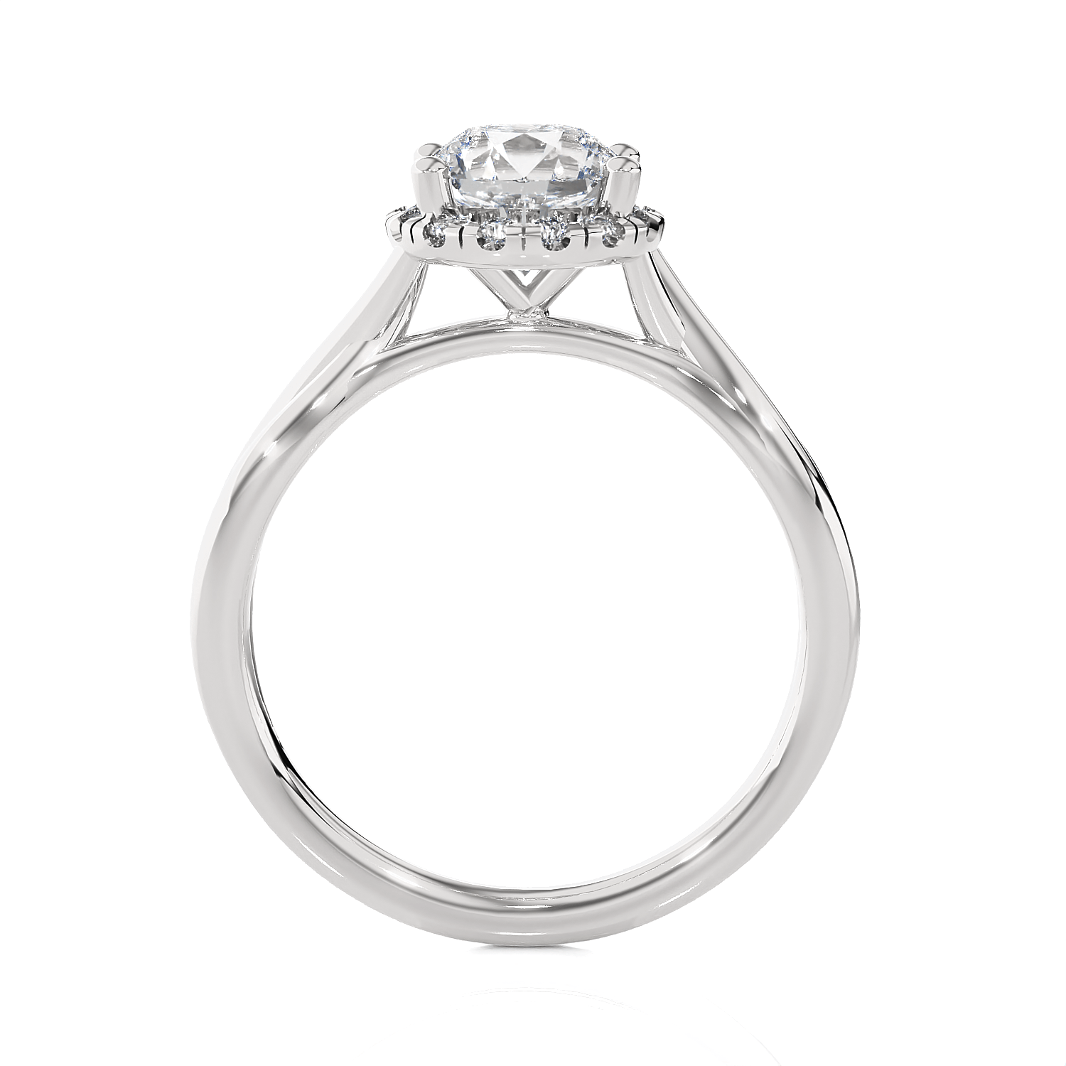 Round Lab Grown Diamond Halo Engagement Ring