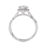 Round Lab Grown Diamond Halo Engagement Ring