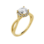 Round Lab Grown Diamond Halo Engagement Ring