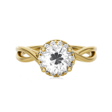 Round Lab Grown Diamond Halo Engagement Ring