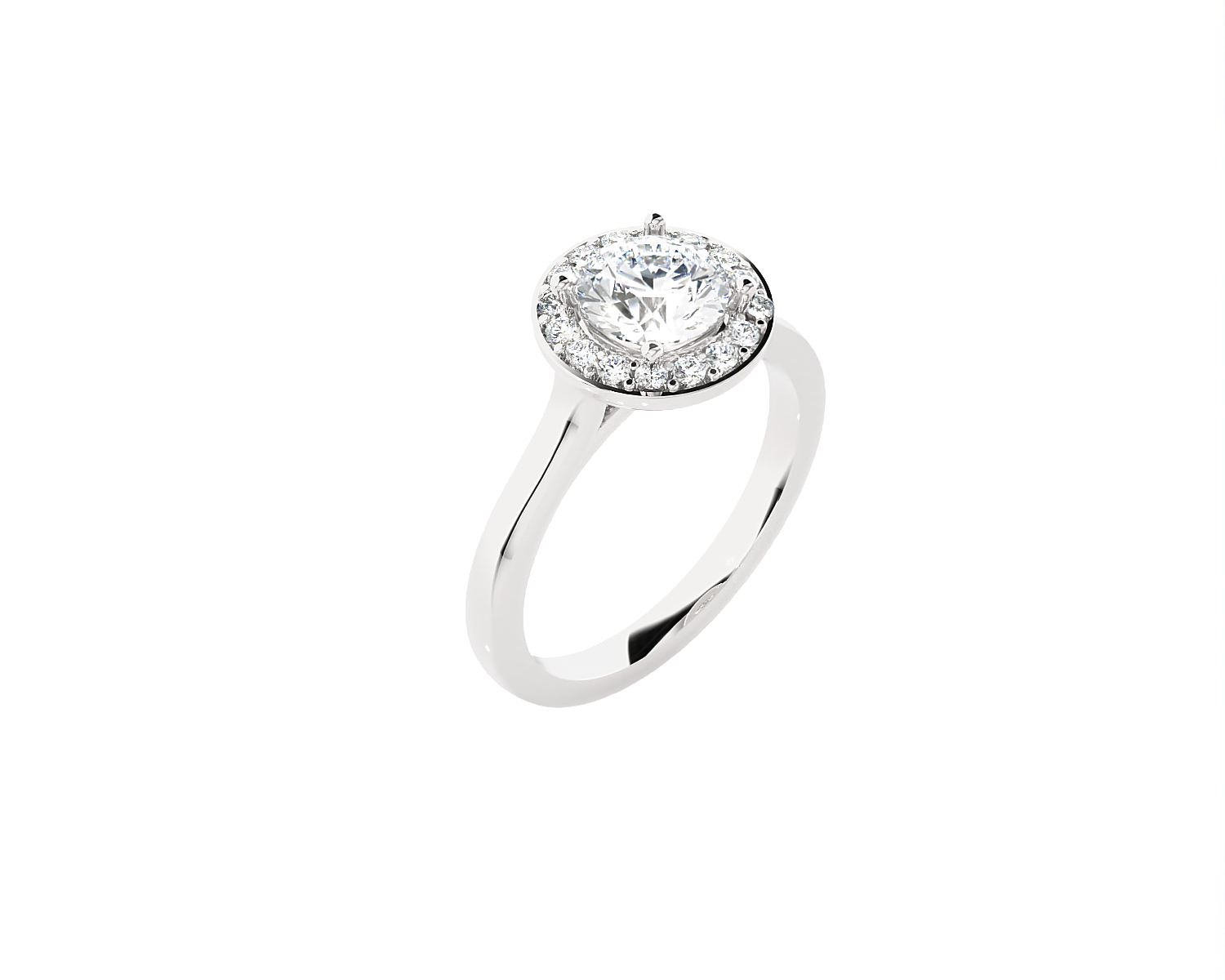 Round Lab Grown Diamond Halo Engagement Ring