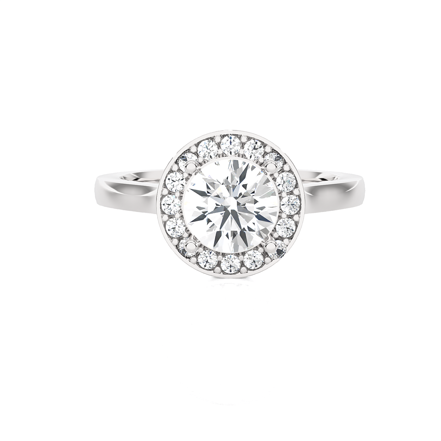 Round Lab Grown Diamond Halo Engagement Ring