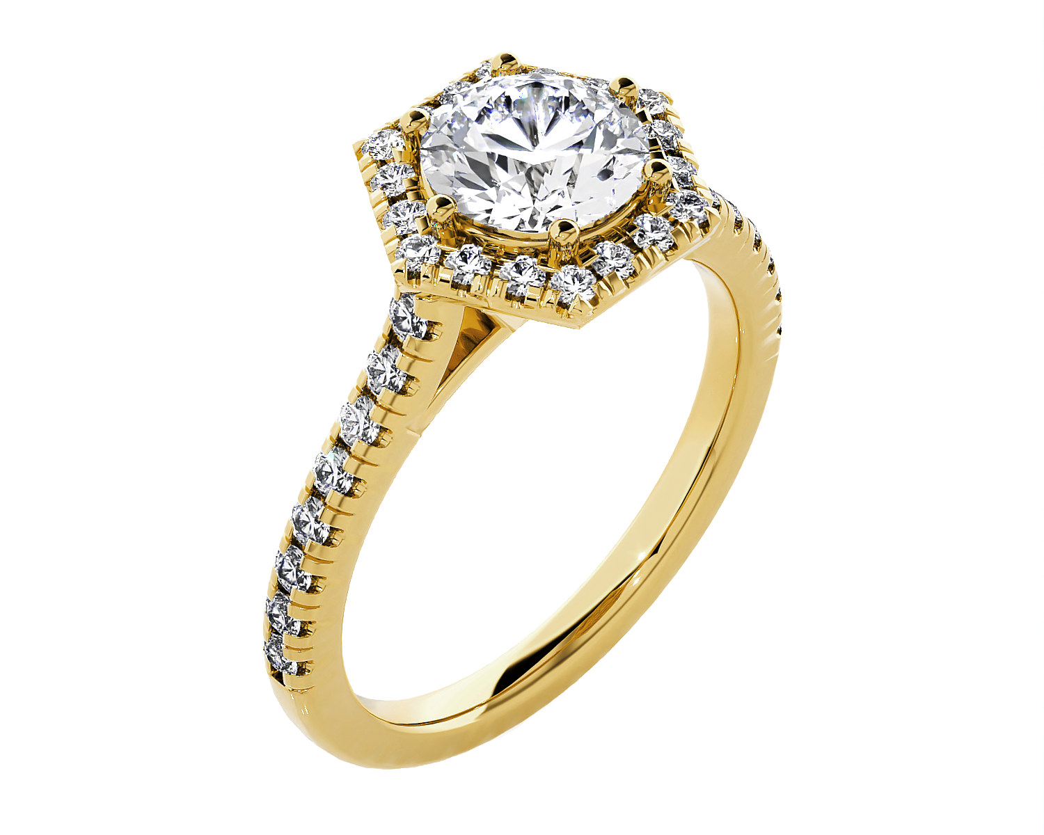 Round Lab Grown Diamond Halo Engagement Ring