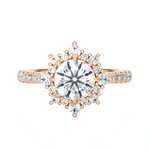 Round Lab Grown Diamond Halo Engagement Ring