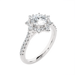 Round Lab Grown Diamond Halo Engagement Ring