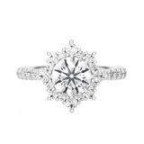 Round Lab Grown Diamond Halo Engagement Ring