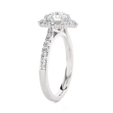 Round Lab Grown Diamond Halo Engagement Ring