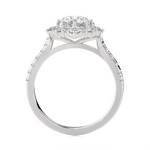 Round Lab Grown Diamond Halo Engagement Ring