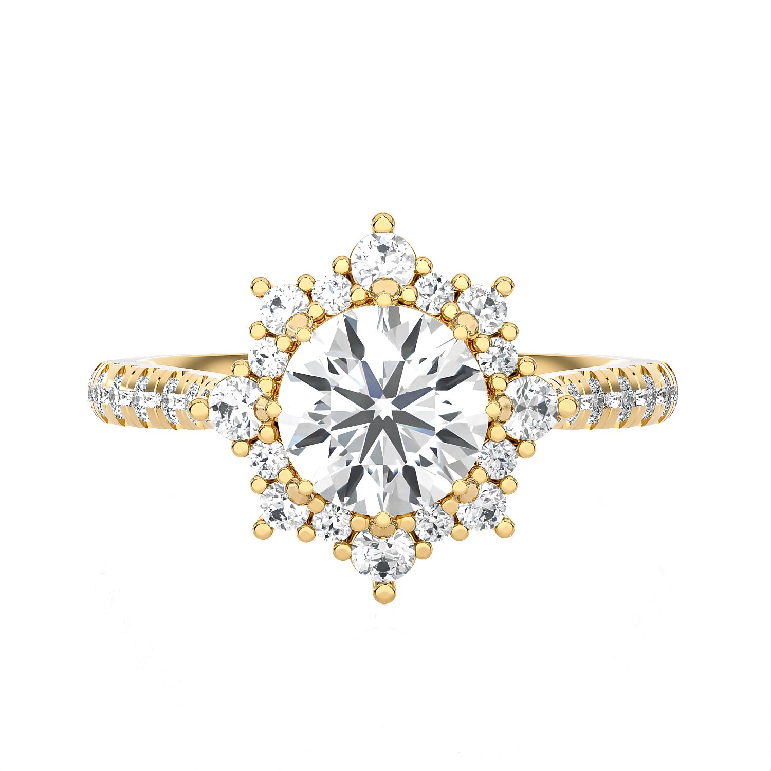 Round Lab Grown Diamond Halo Engagement Ring