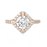 Round Lab Grown Diamond Halo Engagement Ring