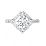 Round Lab Grown Diamond Halo Engagement Ring