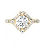 Round Lab Grown Diamond Halo Engagement Ring