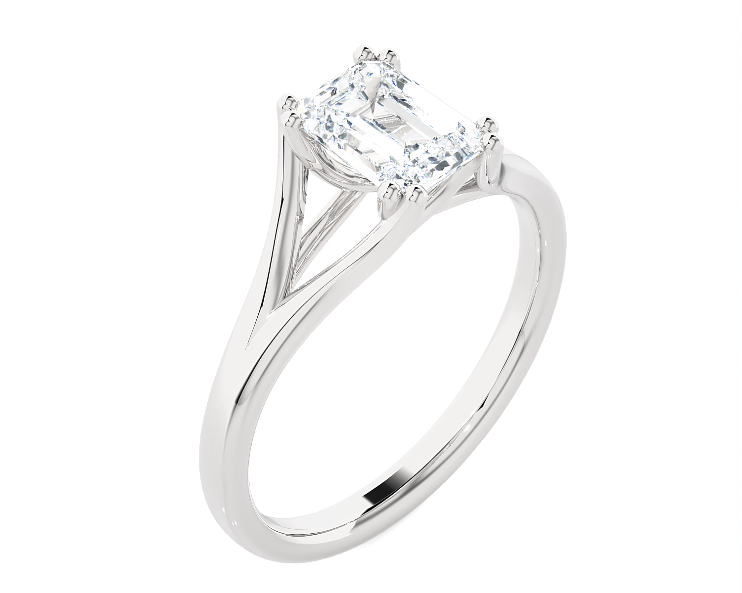 Emerald-Cut Lab Grown Diamond Solitaire Engagement Ring