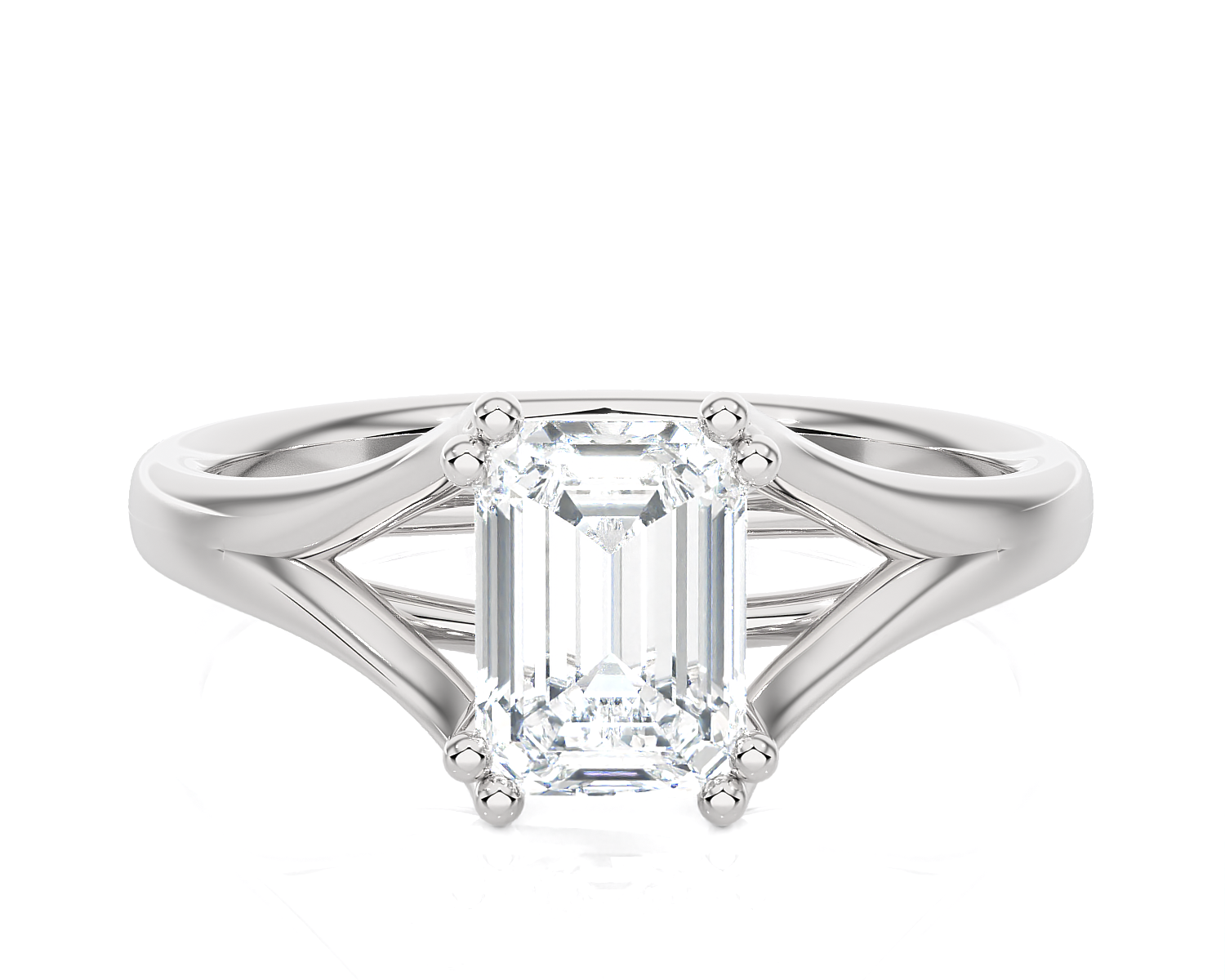 Emerald-Cut Lab Grown Diamond Solitaire Engagement Ring