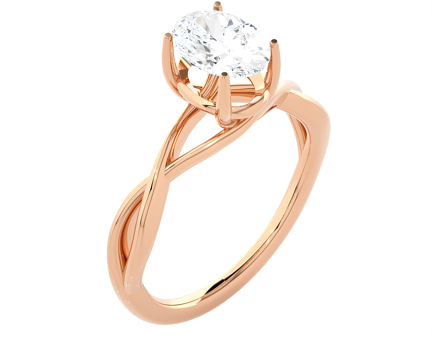 Asscher Cut Lab Grown Diamond Solitaire Engagement Ring