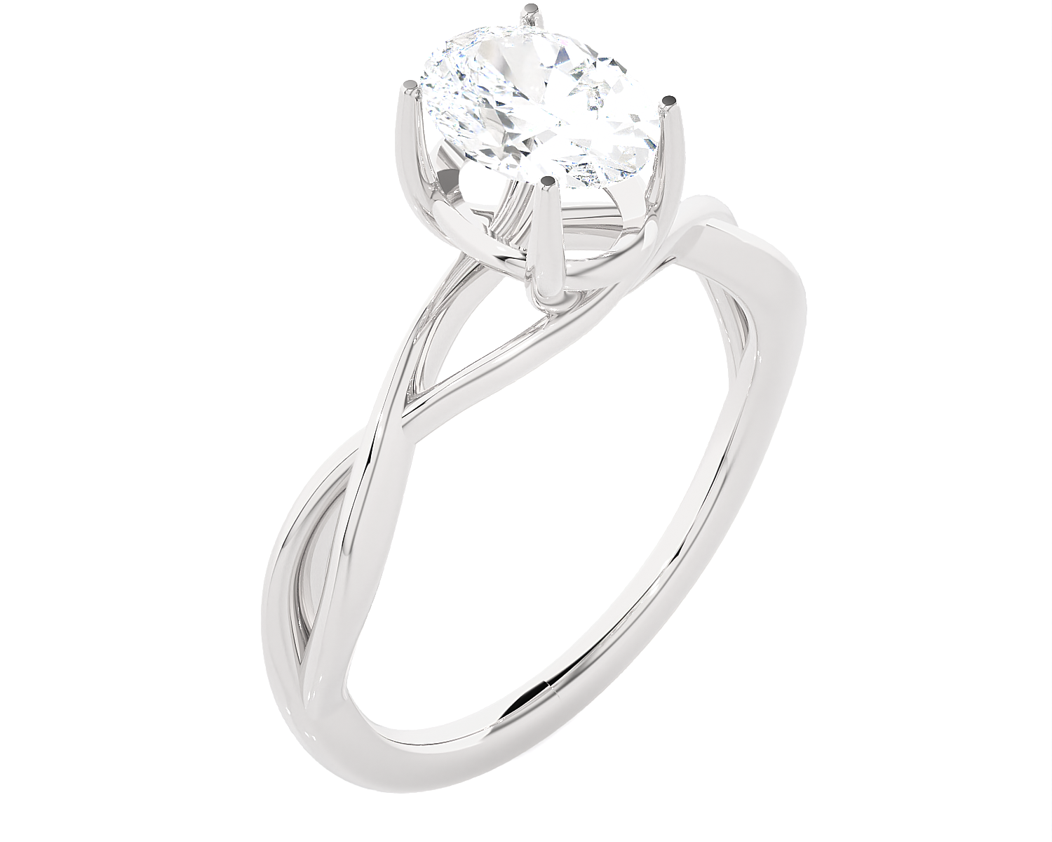 Asscher Cut Lab Grown Diamond Solitaire Engagement Ring