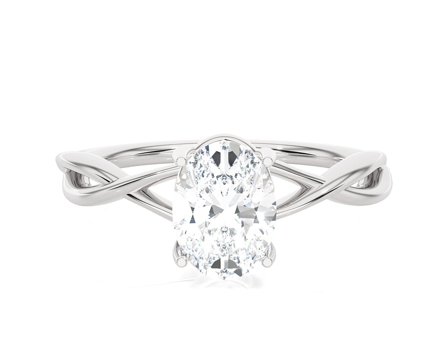 Asscher Cut Lab Grown Diamond Solitaire Engagement Ring