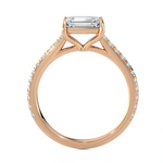 Emerald-Cut Lab Grown Diamond Side Stone Engagement Ring