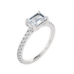 Emerald-Cut Lab Grown Diamond Side Stone Engagement Ring