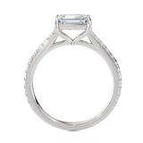 Emerald-Cut Lab Grown Diamond Side Stone Engagement Ring