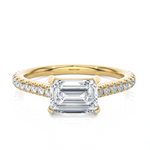 Emerald-Cut Lab Grown Diamond Side Stone Engagement Ring