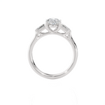 Oval with Tapered Baguette Three Stone Lab Grown Diamond Ring