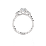 Oval with Tapered Baguette Three Stone Lab Grown Diamond Ring