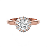 Round Lab Grown Diamond Halo Engagement Ring