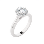 Round Lab Grown Diamond Halo Engagement Ring