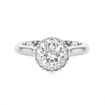 Round Lab Grown Diamond Halo Engagement Ring