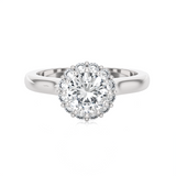 Round Lab Grown Diamond Halo Engagement Ring