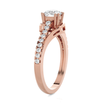 Round Lab Grown Diamond Side Stone Engagement Ring