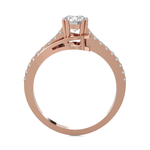 Round Lab Grown Diamond Side Stone Engagement Ring