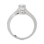 Round Lab Grown Diamond Side Stone Engagement Ring