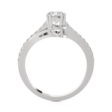 Round Lab Grown Diamond Side Stone Engagement Ring