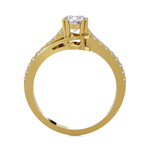 Round Lab Grown Diamond Side Stone Engagement Ring