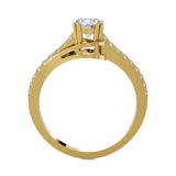 Round Lab Grown Diamond Side Stone Engagement Ring