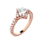 Round Lab Grown Diamond Halo Engagement Ring