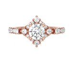 Round Lab Grown Diamond Halo Engagement Ring