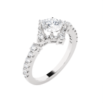 Round Lab Grown Diamond Halo Engagement Ring
