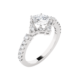 Round Lab Grown Diamond Halo Engagement Ring