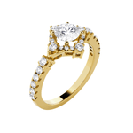 Round Lab Grown Diamond Halo Engagement Ring