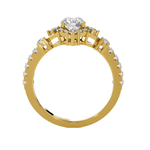 Round Lab Grown Diamond Halo Engagement Ring