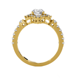 Round Lab Grown Diamond Halo Engagement Ring