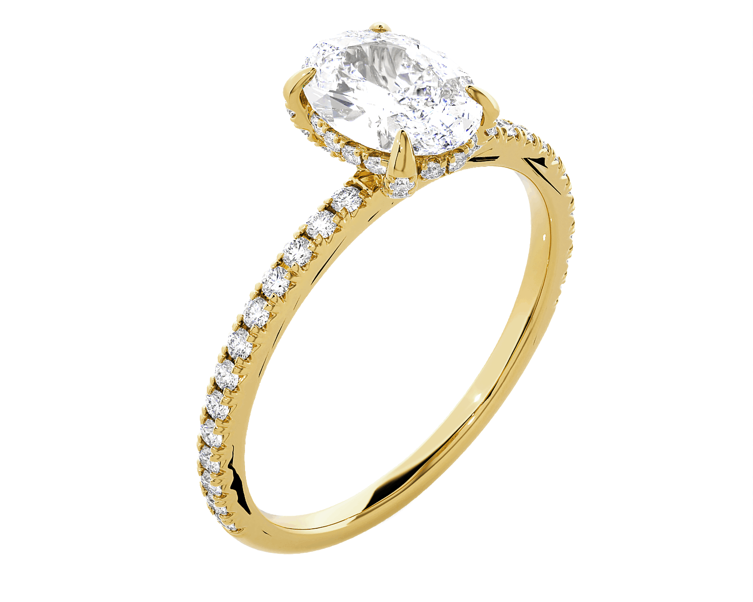 Oval Lab Grown Diamond Side Stone Engagement Ring