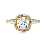 Round Lab Grown Diamond Halo Engagement Ring