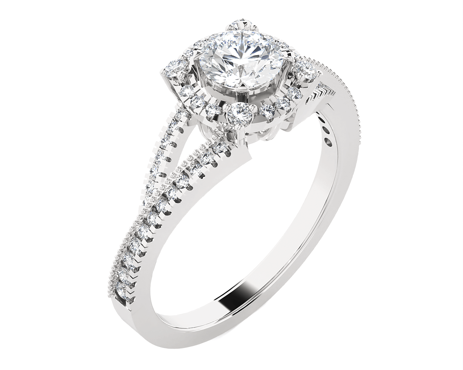 Oval Lab Grown Diamond Side Stone Engagement Ring