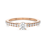 Round Lab Grown Diamond Side Stone Engagement Ring