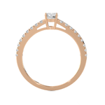 Round Lab Grown Diamond Side Stone Engagement Ring