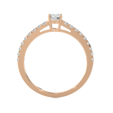 Round Lab Grown Diamond Side Stone Engagement Ring
